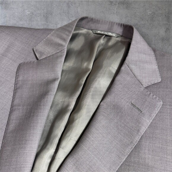 CANALI Made in Italy 40L US Gray Mens Blazer Sport Coat Jacket SUPER120*S Wool - Picture 6 of 16